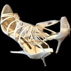 Nina/ size 8,5 silver cocktail/ evening shoes